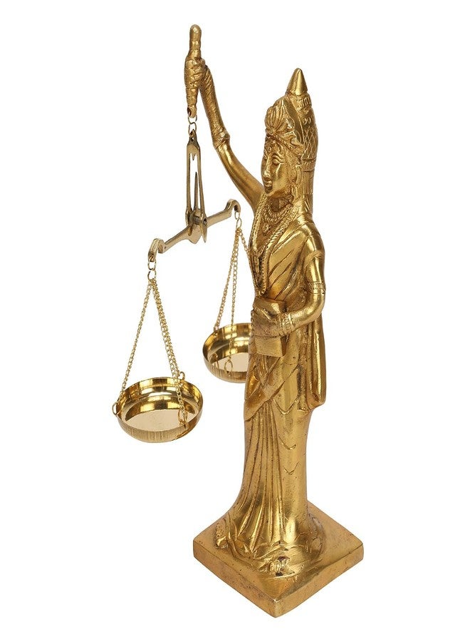 Kartique Brass Lady Justice Statue with Scales | Blindfolded Goddess of Justice Idol | Legal Symbol Figurine for Desk | Advocate & Judge Office Gift | Courtroom Decor Showpiece in Gold, 8.5 Inches - Image 3